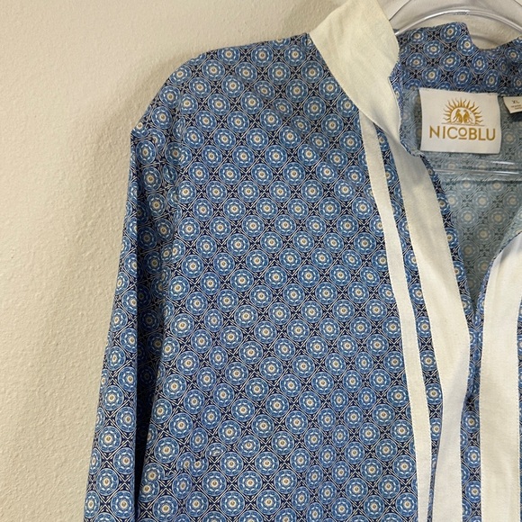Nicoblu Cotton Capri Tunic Vietri Porcelain Print Size XL - Picture 6 of 9